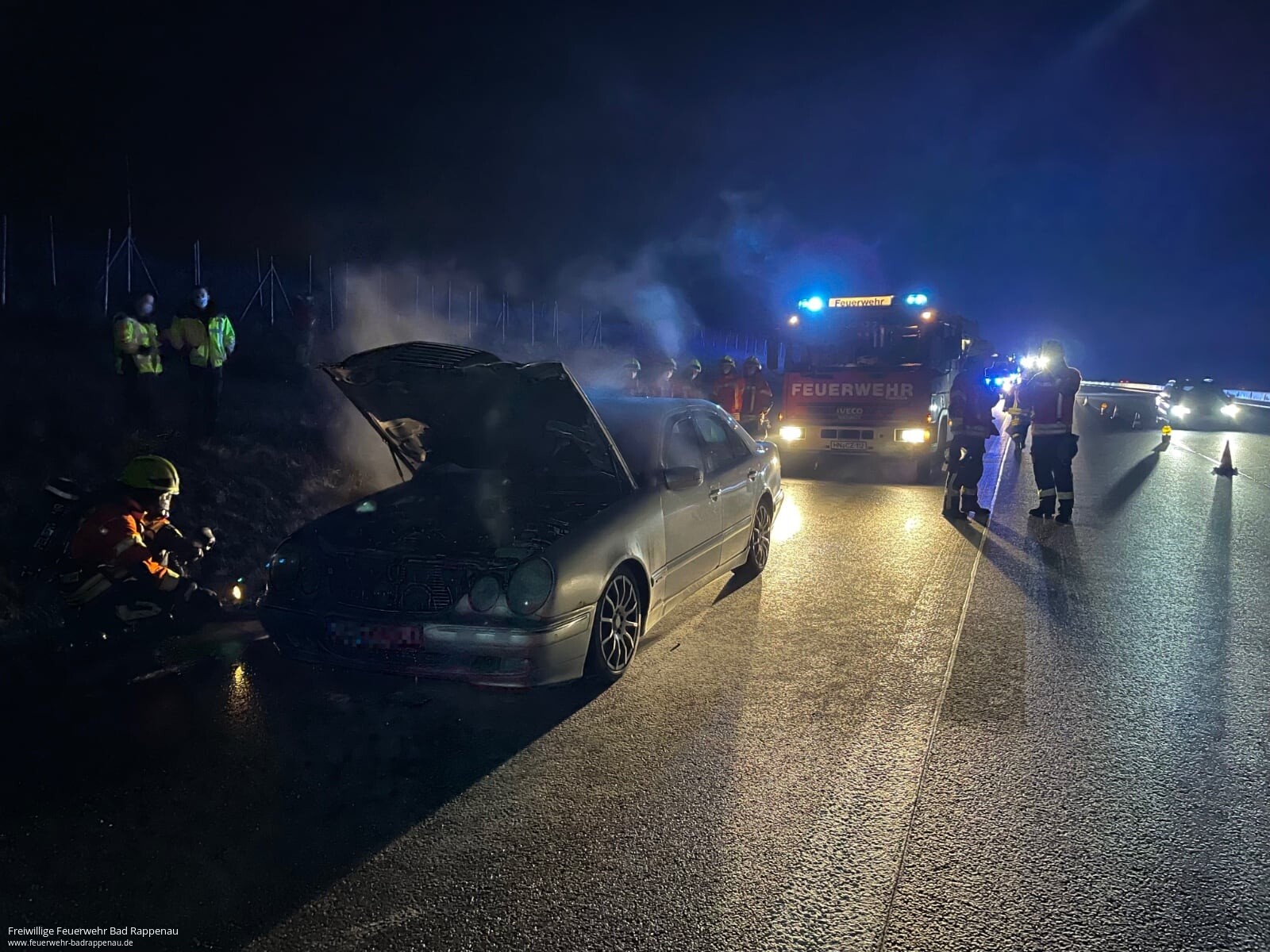 PKW Brand auf der A6
