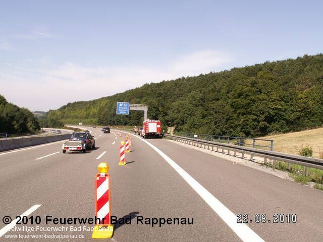 PKW-Brand auf der BAB A6