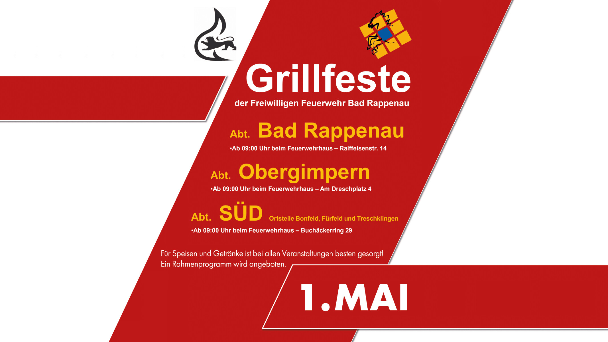 1. Mai Grillfeste der Freiwilligen Feuerwehr Bad Rappenau