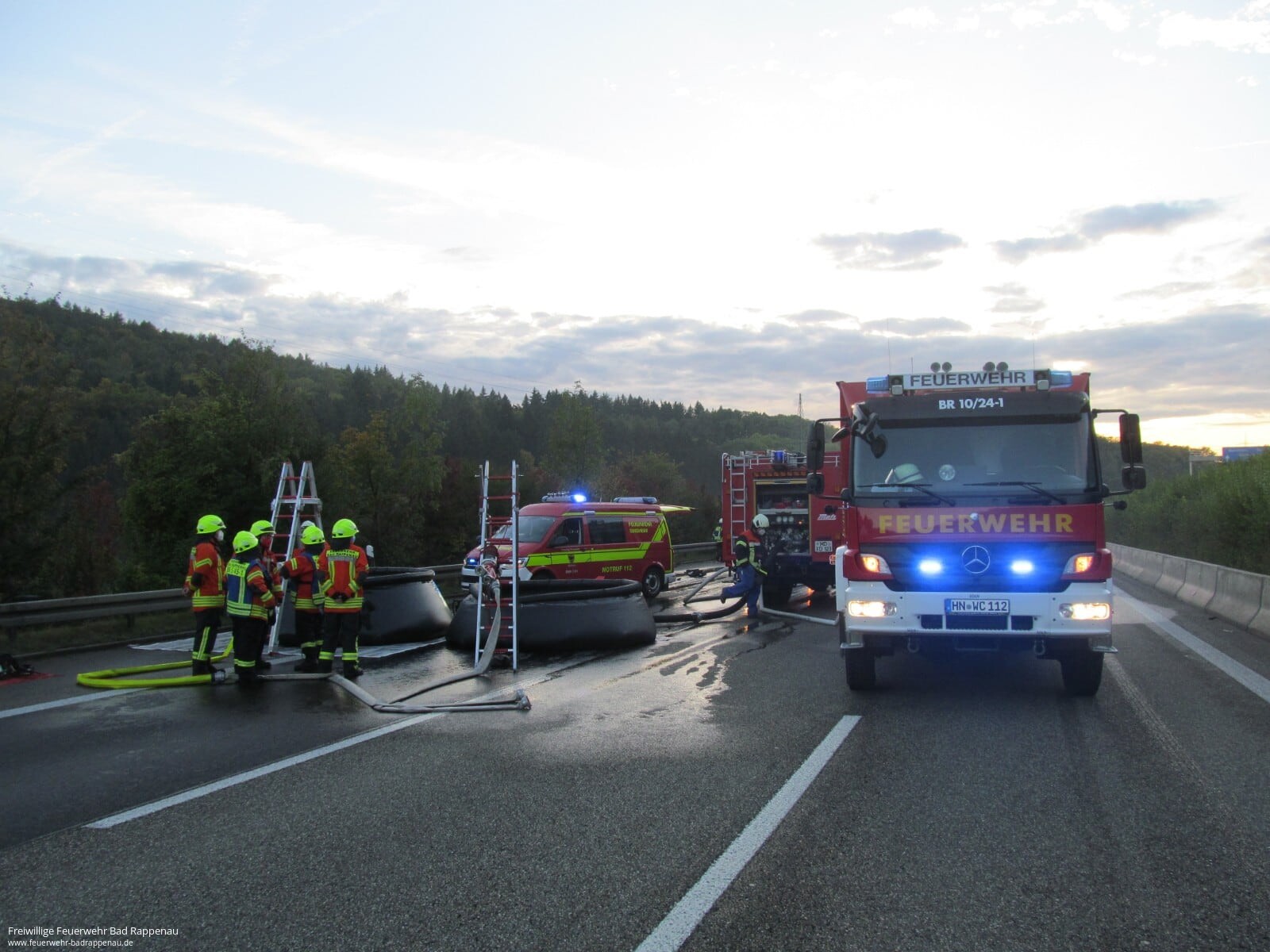 Verkehrsunfall mit Argon-Tankzug