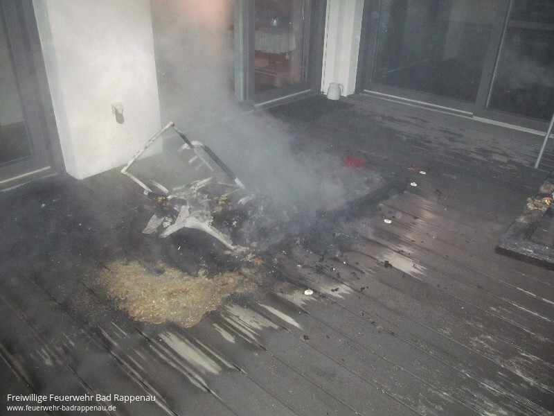 Brand auf Terrasse