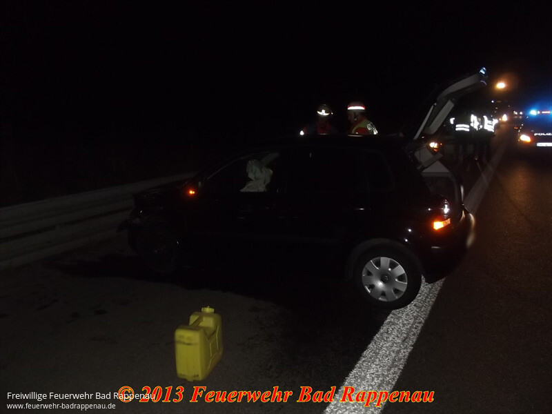Ölspur aufnehmen nach Verkehrsunfall auf der BAB A6